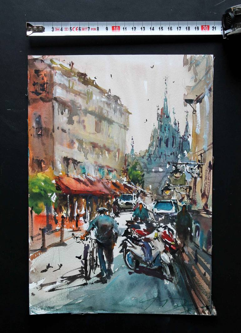 Original Impressionism Cities Painting by maximilian damico