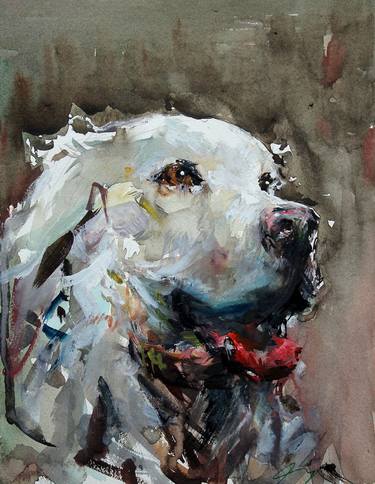 Original Impressionism Dogs Paintings by maximilian damico