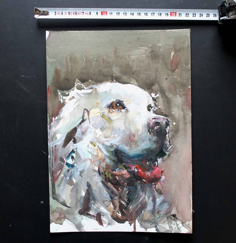 Original Impressionism Dogs Painting by Maximilian Damico