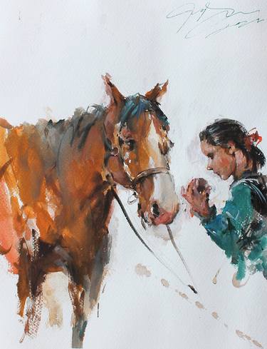 Print of Impressionism Horse Paintings by maximilian damico