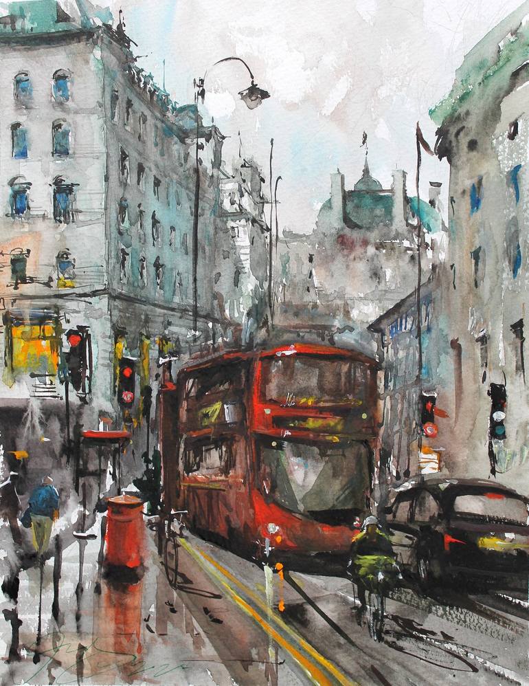 Regent Street Painting by maximilian damico | Saatchi Art