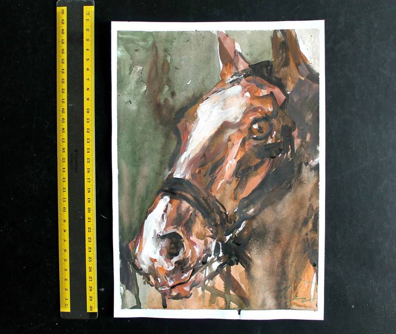 Original Impressionism Horse Painting by maximilian damico