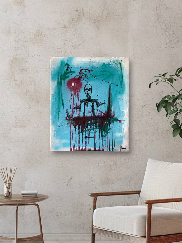 Original Abstract Expressionism Men Painting by Pasquale Enrico Mansi