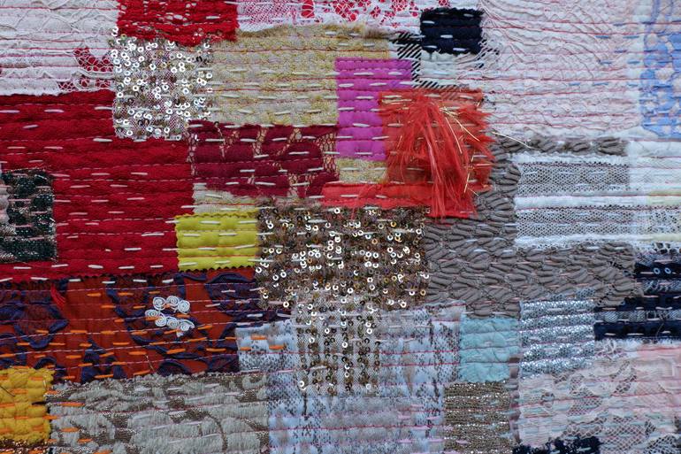Original Color Field Painting Abstract Collage by Danuta Bronowicka-Owczarek