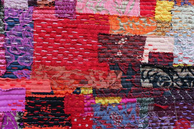 Original Color Field Painting Abstract Collage by Danuta Bronowicka-Owczarek