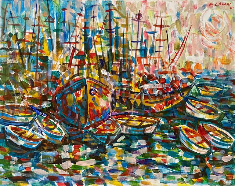 Original Landscape Painting by Alban Capari | Impressionism Art on Canvas | The lake