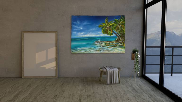 Original Surrealism Landscape Painting by Camelia Scafes