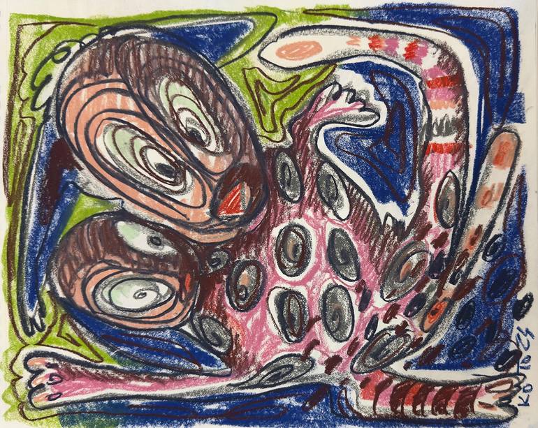 Original Abstract Expressionism Abstract Painting by Koto Javakhyan