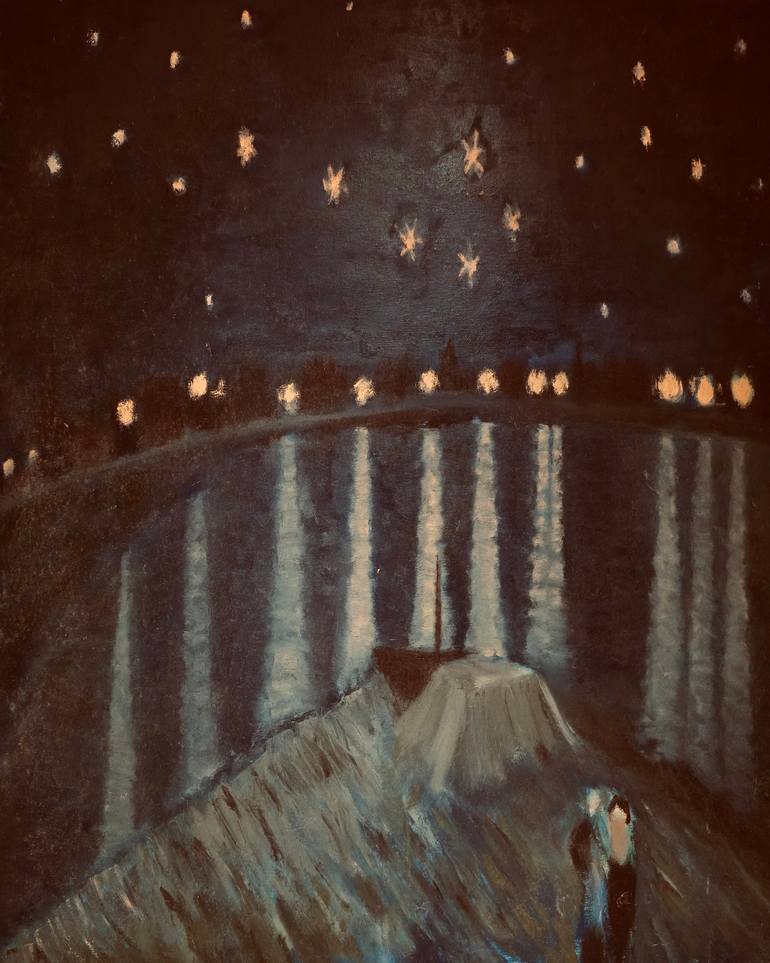 Whispers Under the Stars Painting by Albica Noir | Saatchi Art