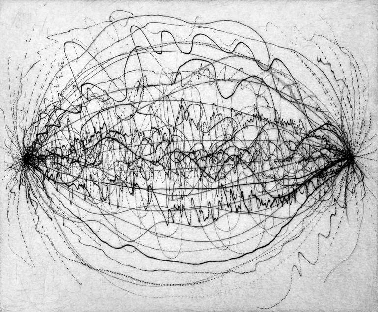Original Abstract Printmaking by Christopher Moon  Abstract Art on Paper  Synapse1