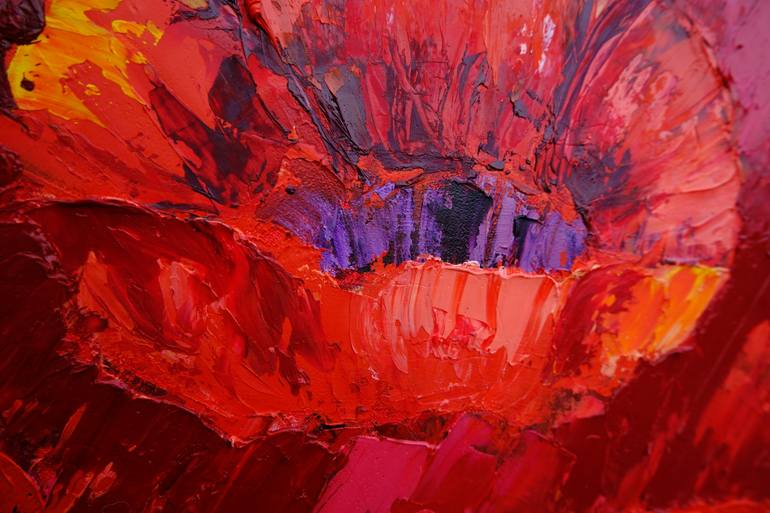 Original Art Deco Floral Painting by Natalya Marques