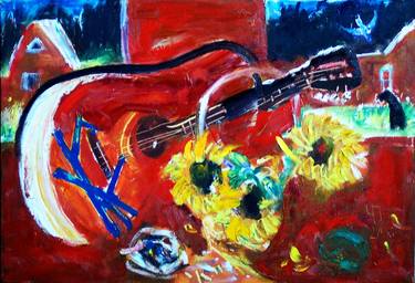 Still-life with a guitar thumb