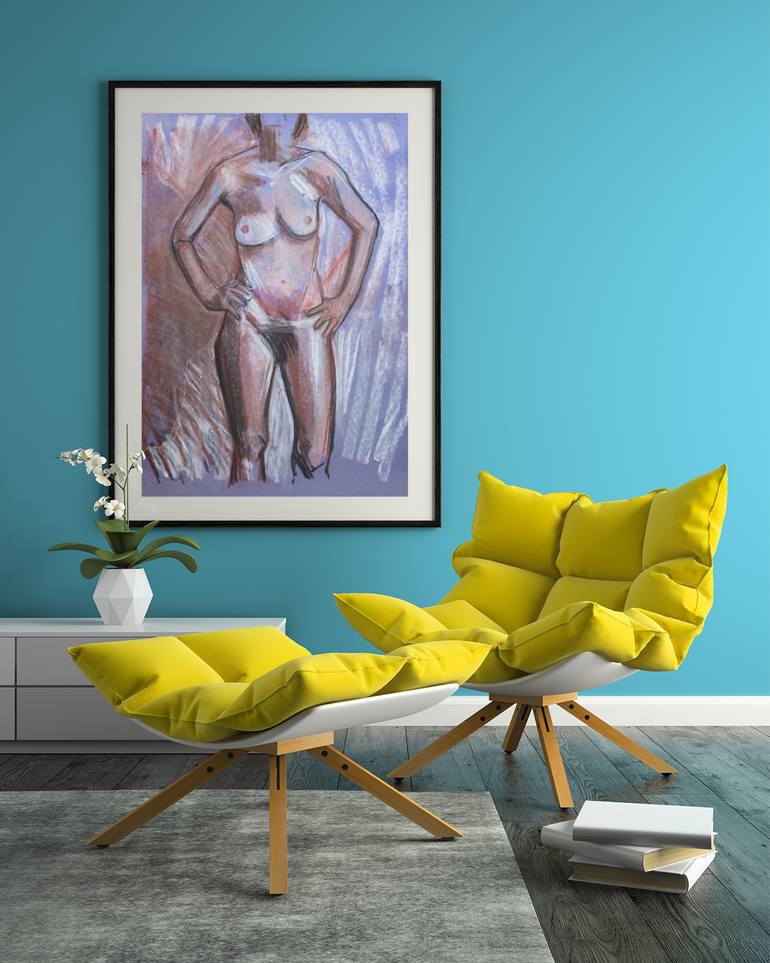 Original Figurative Nude Drawing by Simon Burdge
