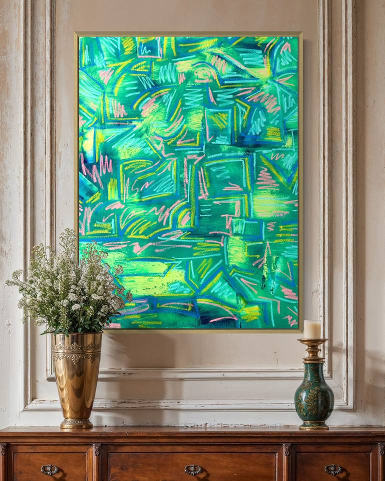 Original Abstract Expressionism Architecture Painting by Ana Funtanet