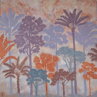 Saatchi Art Artist Katia Bellini; Painting, “Botanical Gardens Trees Silhouettes” #art
