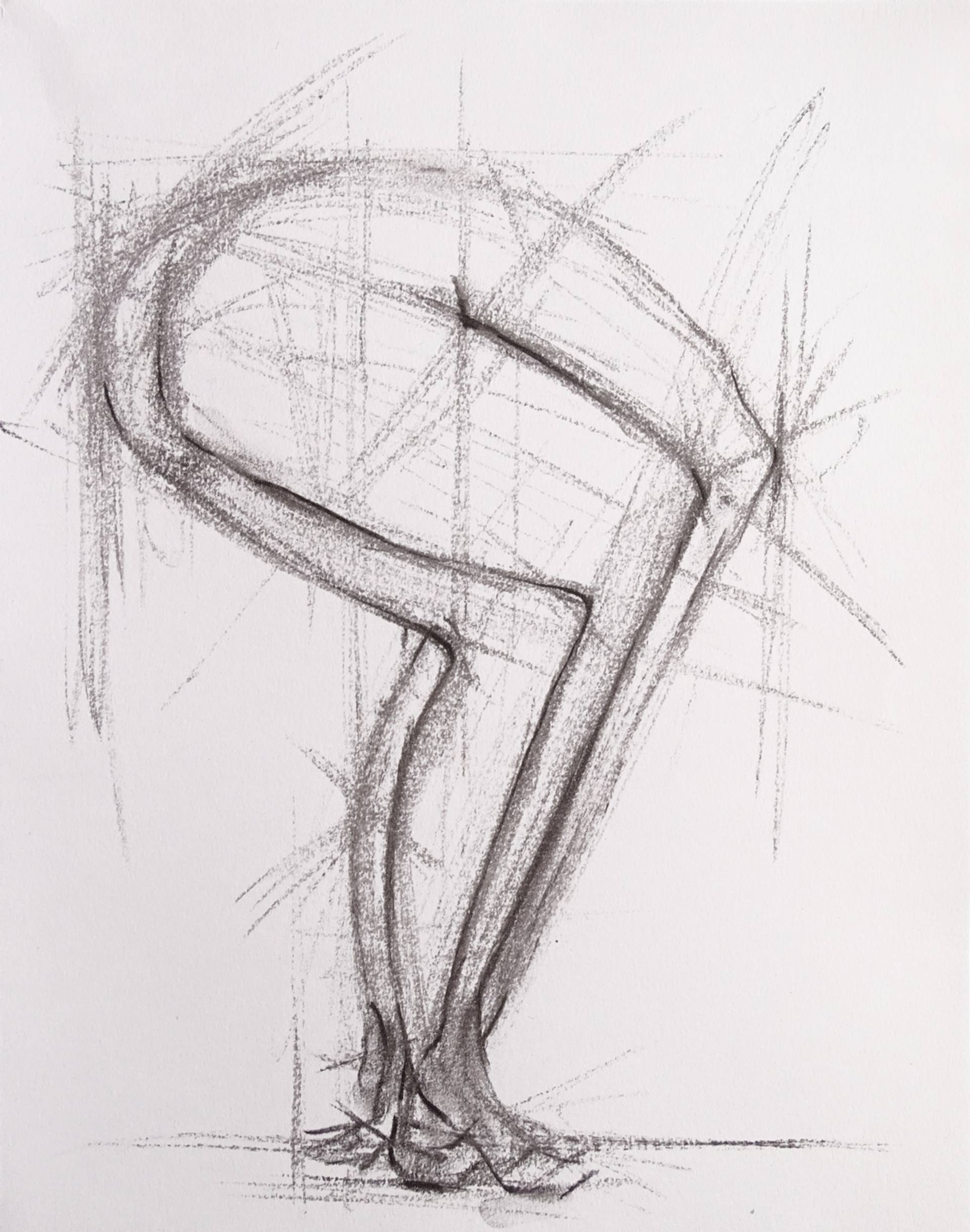 Abstract Figure - Charcoal Gesture Drawing Drawing by Catalina