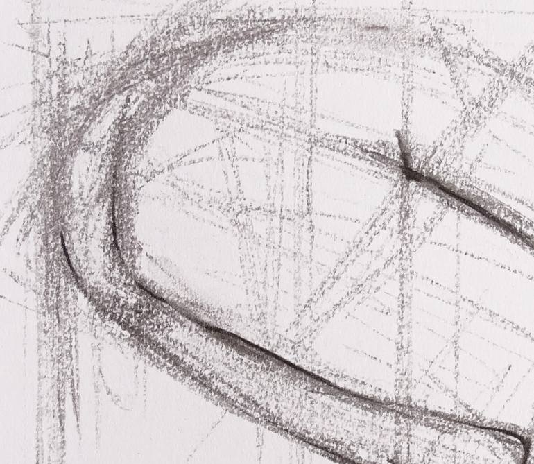 Original Abstract Body Drawing by Catalina Viejo Lopez De Roda