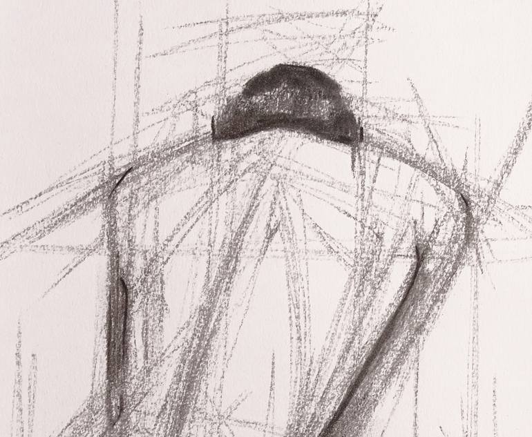 Original Abstract Body Drawing by Catalina Viejo Lopez De Roda