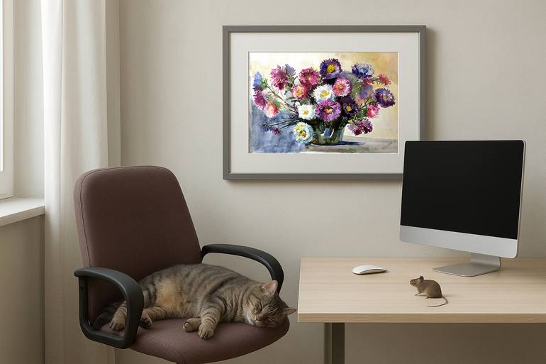Original Impressionism Floral Painting by Olha Osmak