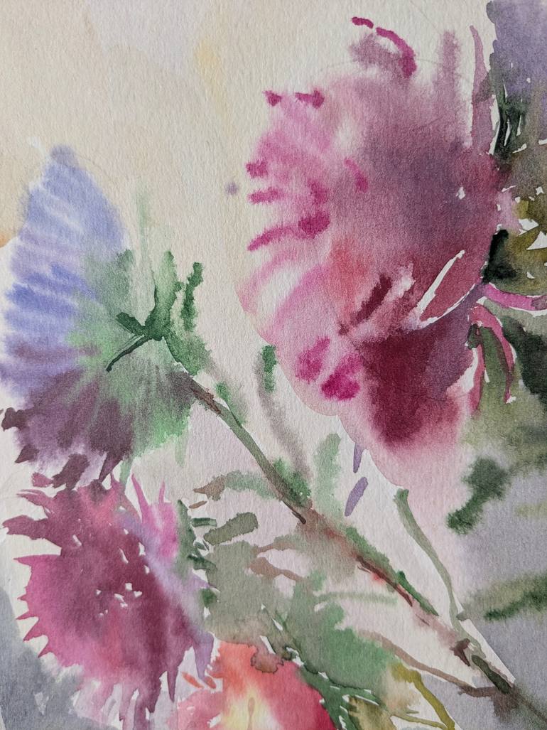 Original Impressionism Floral Painting by Olha Osmak
