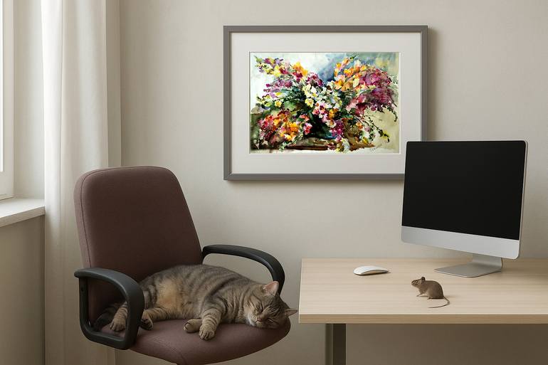 Original Impressionism Floral Painting by Olha Osmak