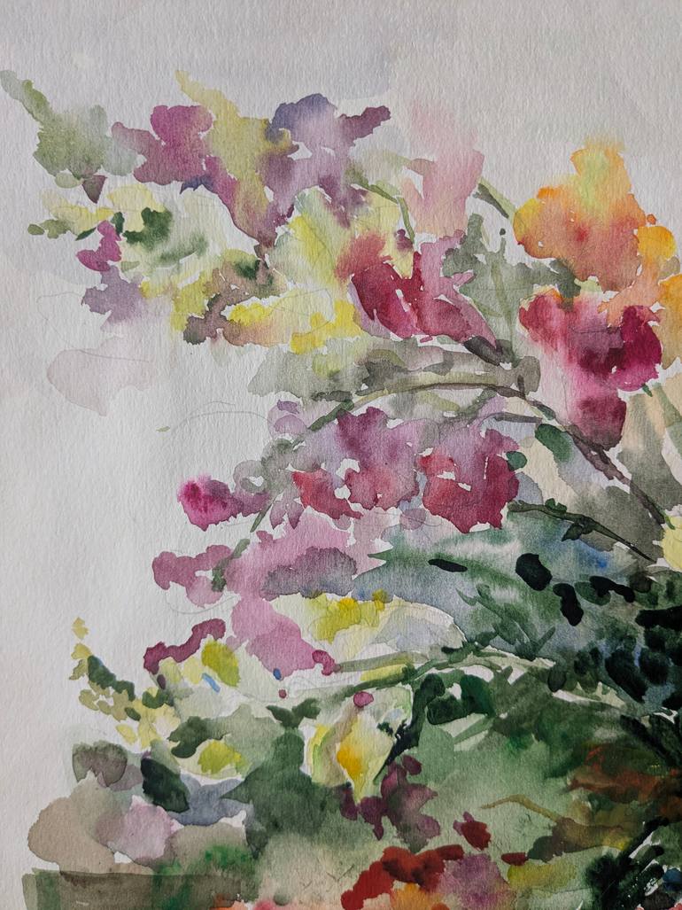 Original Impressionism Floral Painting by Olha Osmak