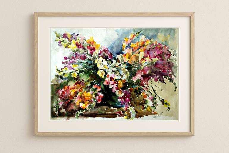 Original Impressionism Floral Painting by Olha Osmak