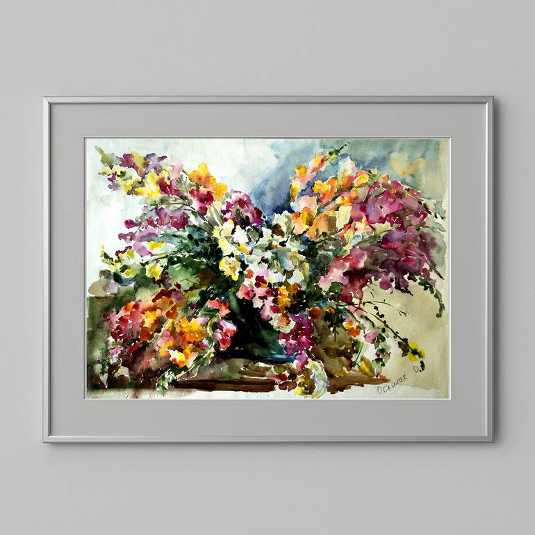 Original Impressionism Floral Painting by Olha Osmak