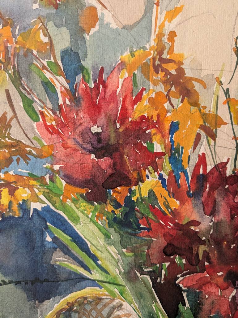 Original Impressionism Floral Painting by Olha Osmak