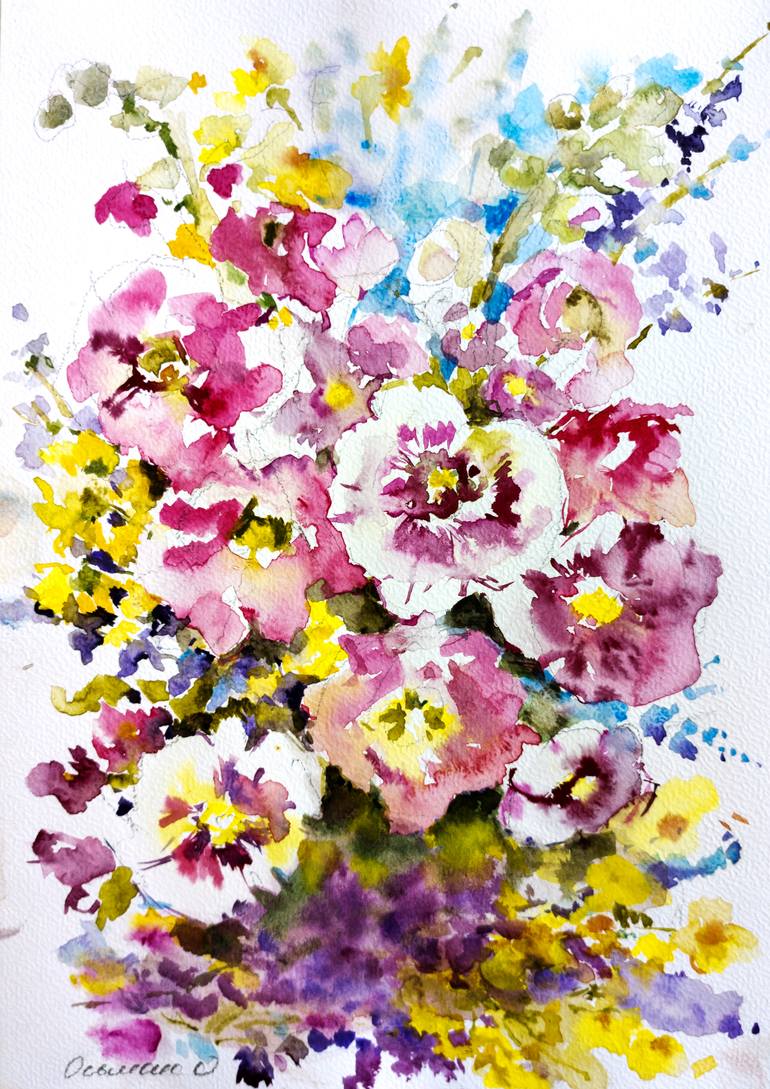 Hollyhock paintings | Saatchi Art