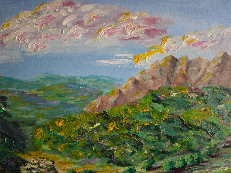 Original Expressionism Nature Painting by Tinatin Gigiberia