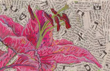 Original Floral Collage by Laurence Mergi Rapoport