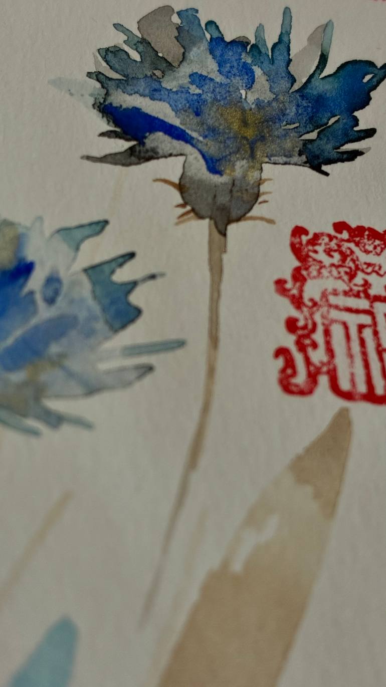 Original Minimalism Botanic Painting by Helen Demidoff