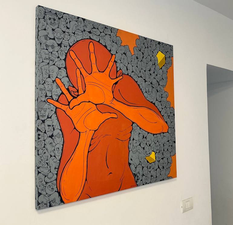 Original Abstract Expressionism Men Painting by Alik Irovich