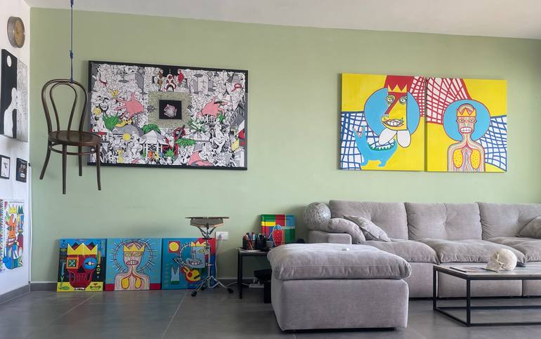 Original Conceptual People Painting by Alik Irovich