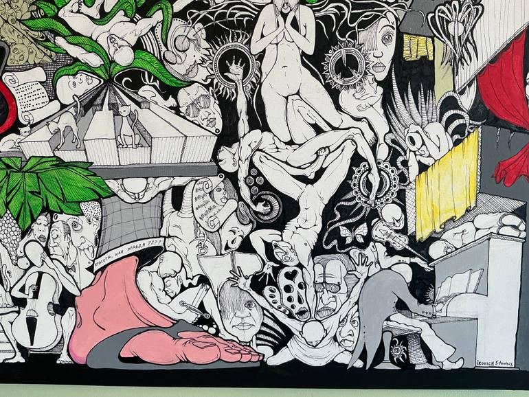 Original Conceptual People Painting by Alik Irovich
