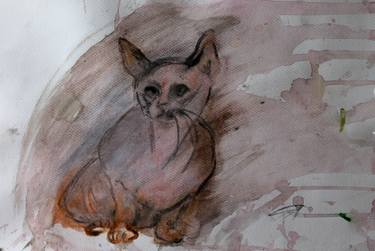 Print of Expressionism Cats Paintings by Paul Mezei