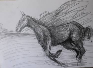 Print of Expressionism Horse Drawings by Paul Mezei