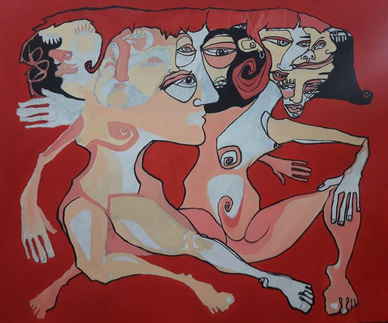 Original Surrealism Women Painting by Christian Argel