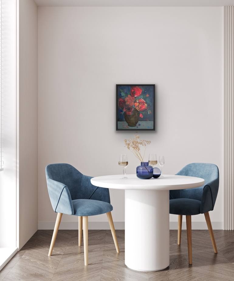 Original Romanticism Floral Painting by Julija Piekiene