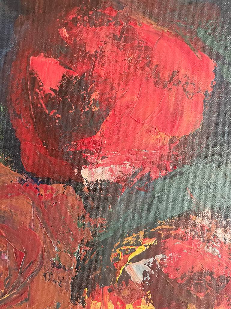 Original Romanticism Floral Painting by Julija Piekiene