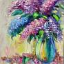 Lilac still life, floral oil painting
