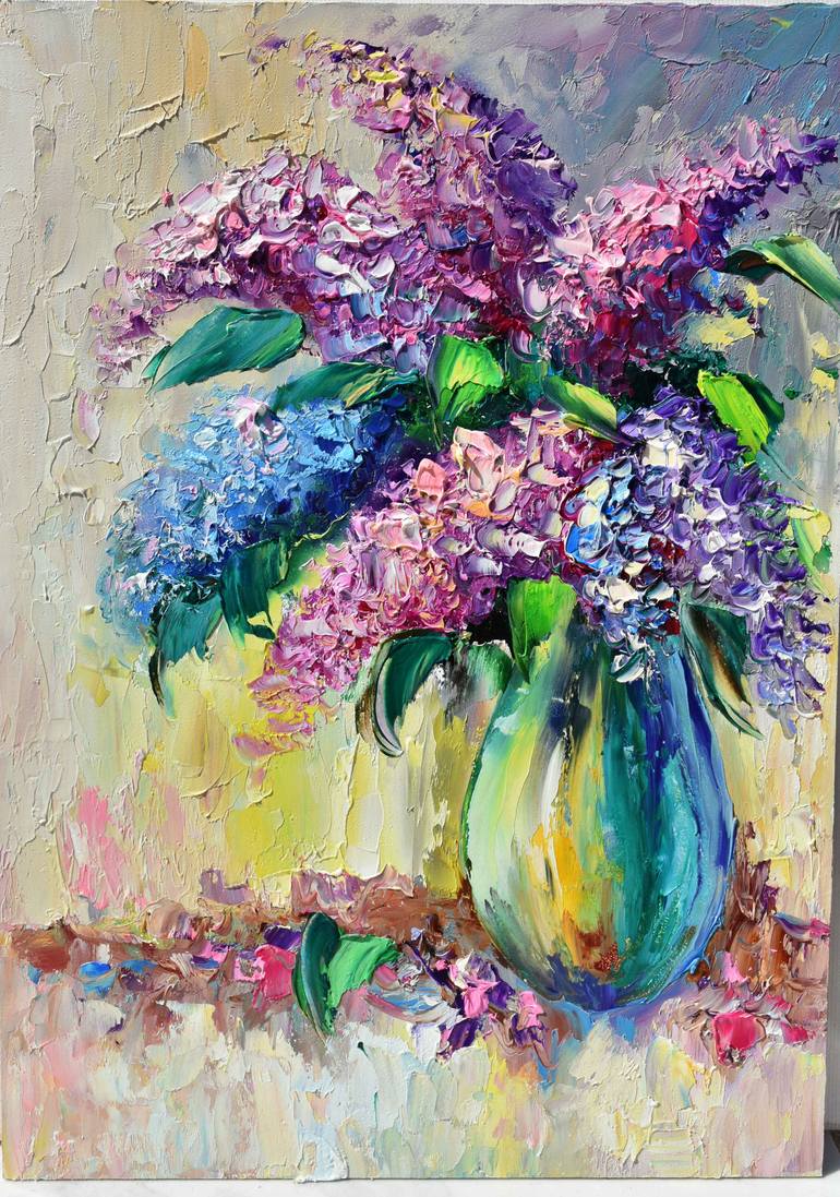 Original Art Deco Floral Painting by Svitlana Ivanova