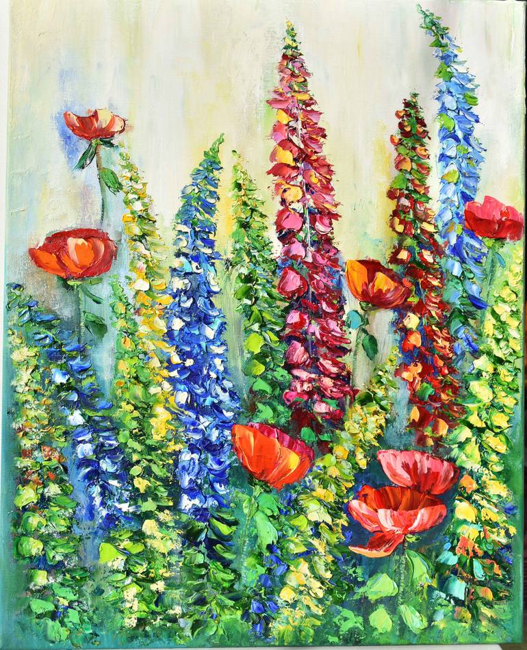 Original Abstract Expressionism Floral Painting by Svitlana Ivanova