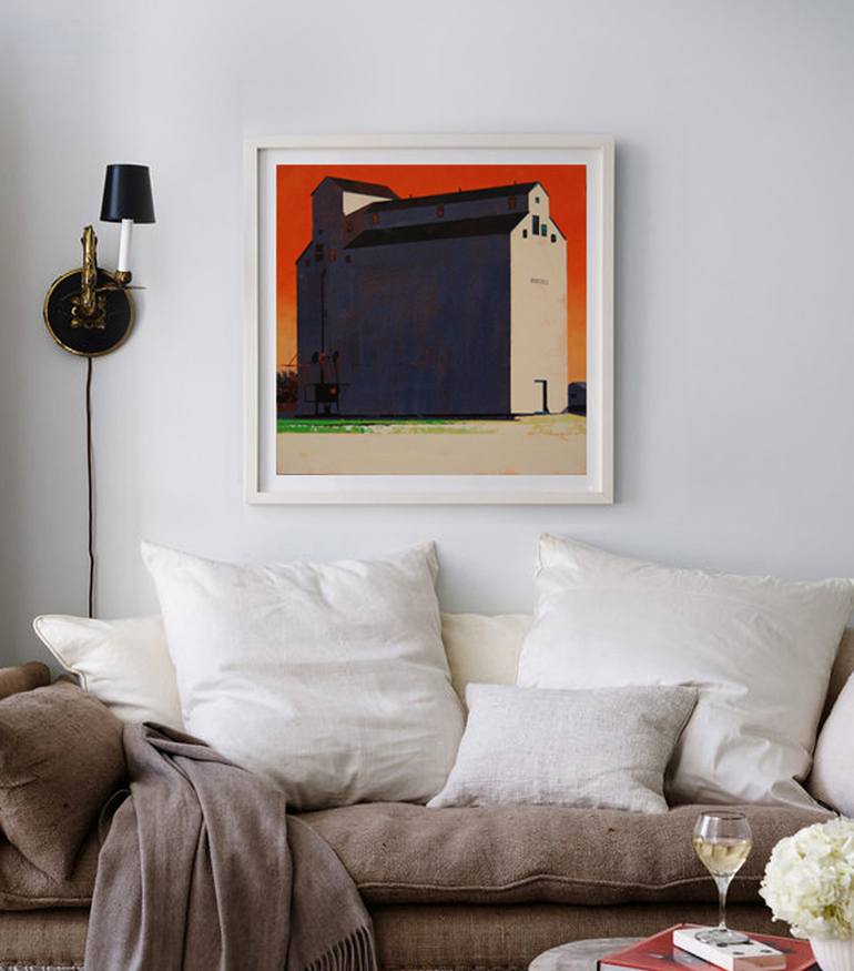Original Modernism Architecture Painting by Adalberto Ortiz