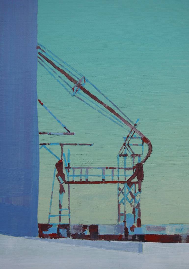 Original Modernism Architecture Painting by Adalberto Ortiz