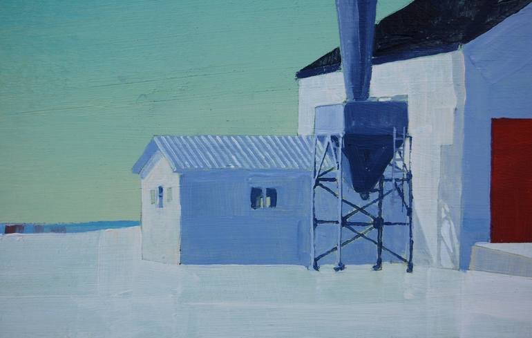 Original Modernism Architecture Painting by Adalberto Ortiz
