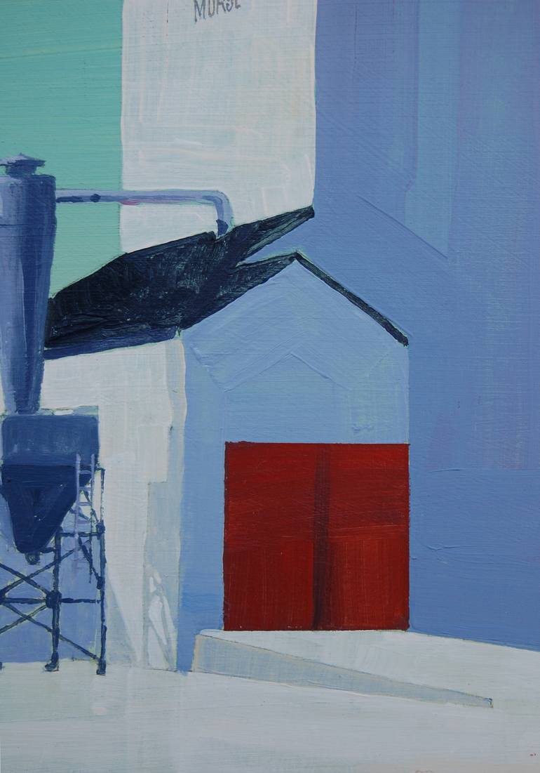 Original Modernism Architecture Painting by Adalberto Ortiz