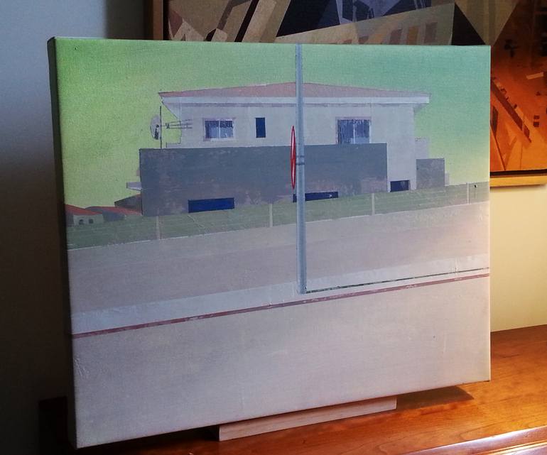 Original Modernism Architecture Painting by Adalberto Ortiz