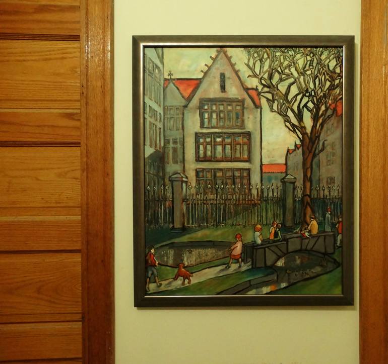 Original Realism Architecture Painting by Leon Sarantos